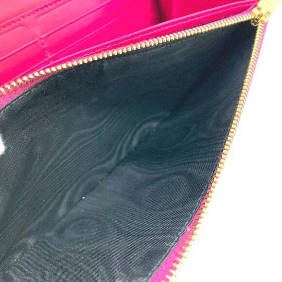 SAINT LAURENT PARIS 340839 logo Bifold Long Wallet patent Leather Pink - Picture 6 of 9